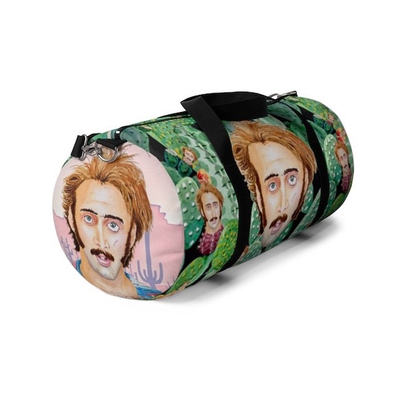 Nicolas Cage Raising Arizona Cactus Acid Trip XL Duffel - Nic Cage Weekend Bags - Picture 6 of 10